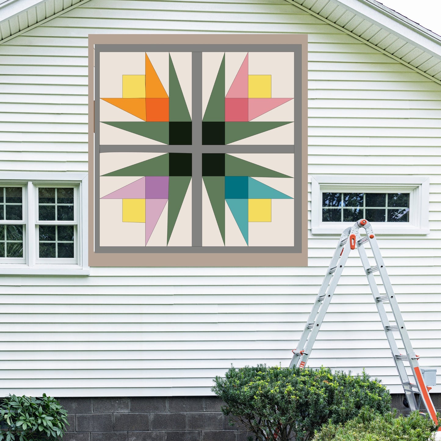 24x24" Crocus Barn Quilt PDF Pattern, SVG Pattern, Wood quilt to paint for outdoors Bundle