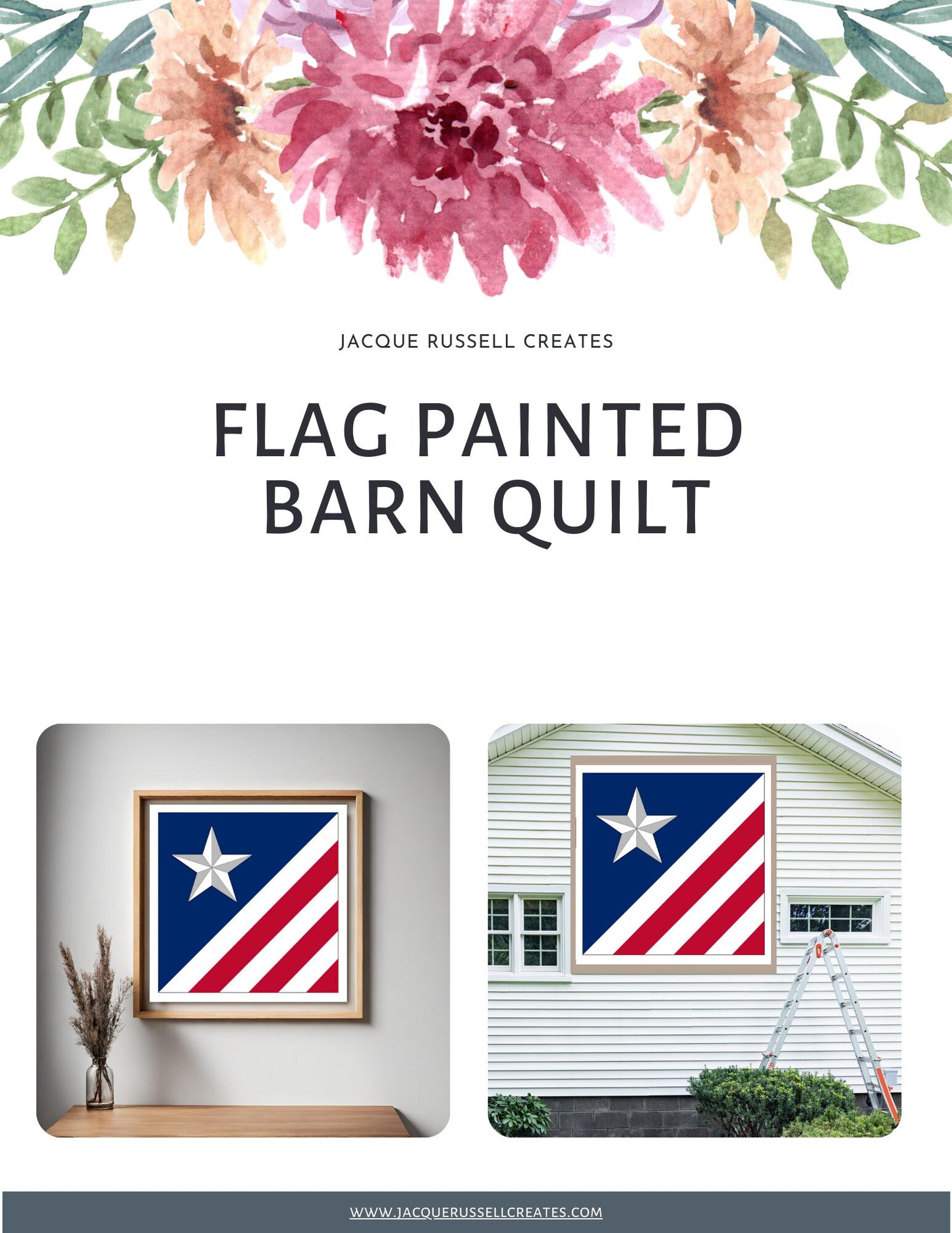 24x24" Flag Barn Quilt PDF Pattern, SVG Pattern, Wood quilt to paint for outdoors