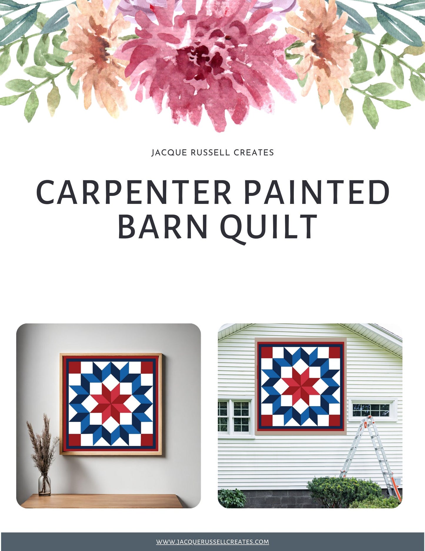 Carpenter Barn Quilt PDF Pattern, SVG Pattern, Wood quilt to paint for outdoors Bundle