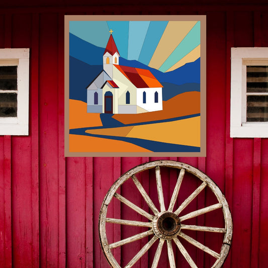 24x24" Church Barn Quilt Digital PDF  SVG  Pattern