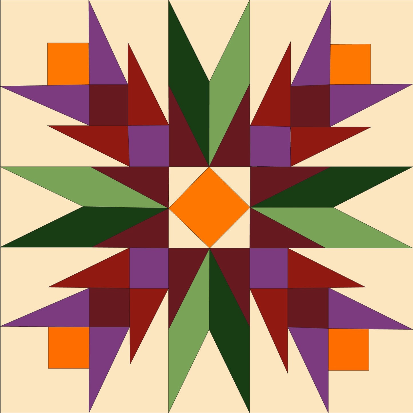 12x12" Double Crocus Barn Quilt PDF Pattern, SVG Pattern, Wood quilt to paint for outdoors