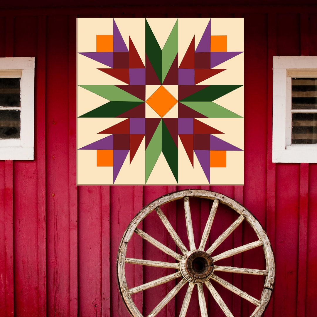 12x12" Double Crocus Barn Quilt PDF Pattern, SVG Pattern, Wood quilt to paint for outdoors