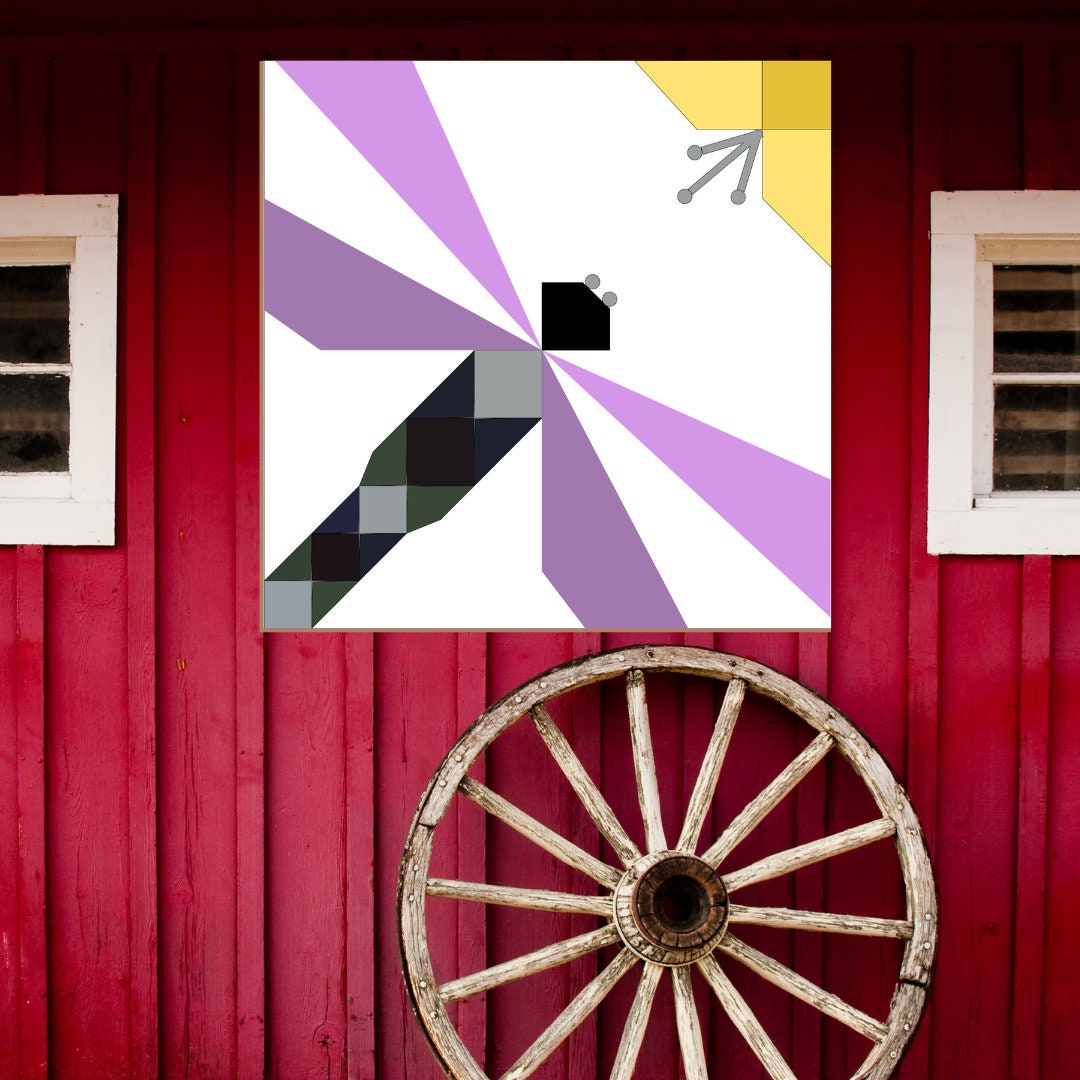 48x48" Dragonfly Barn Quilt PDF Pattern, SVG Pattern, Wood quilt to paint for outdoors Bundle