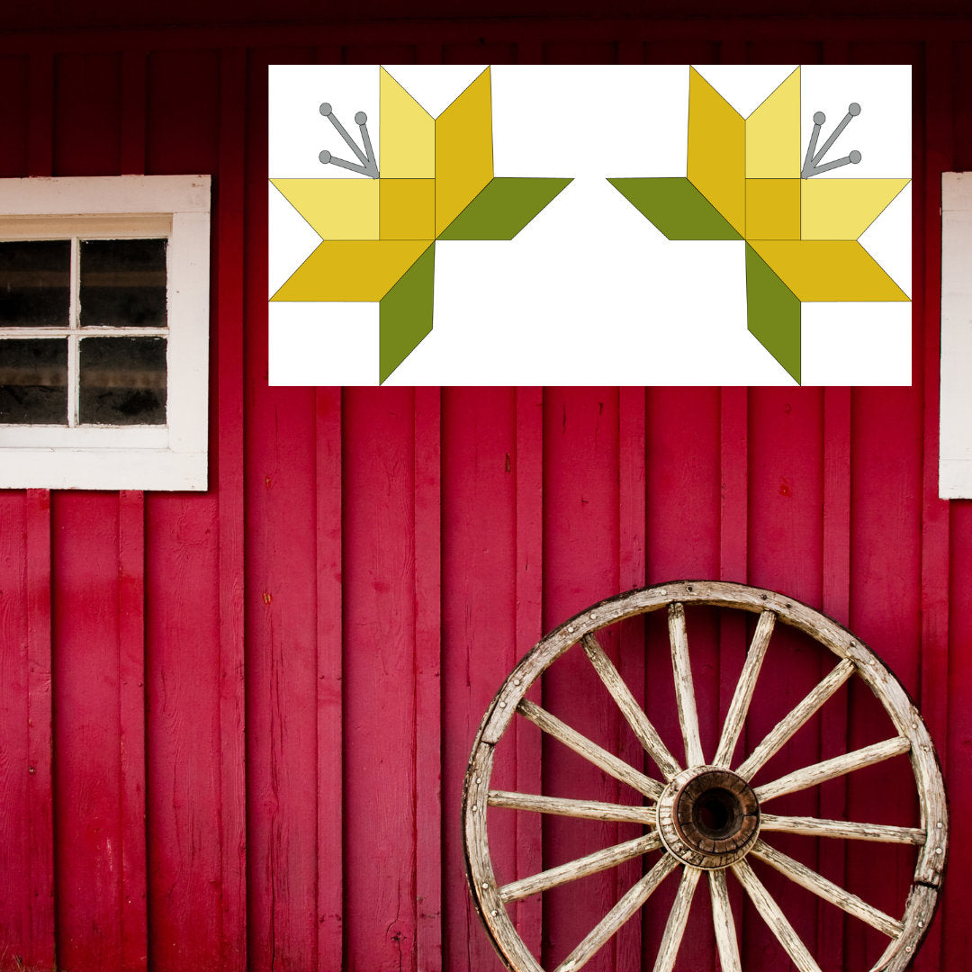 24x12" Flower Barn Quilt PDF Pattern, SVG Pattern, Wood quilt to paint for outdoors