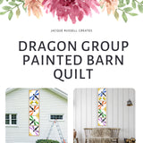Dragonfly Group with Flowers Barn Quilt PDF Pattern, SVG Pattern, Wood quilt to paint for outdoors Bundle