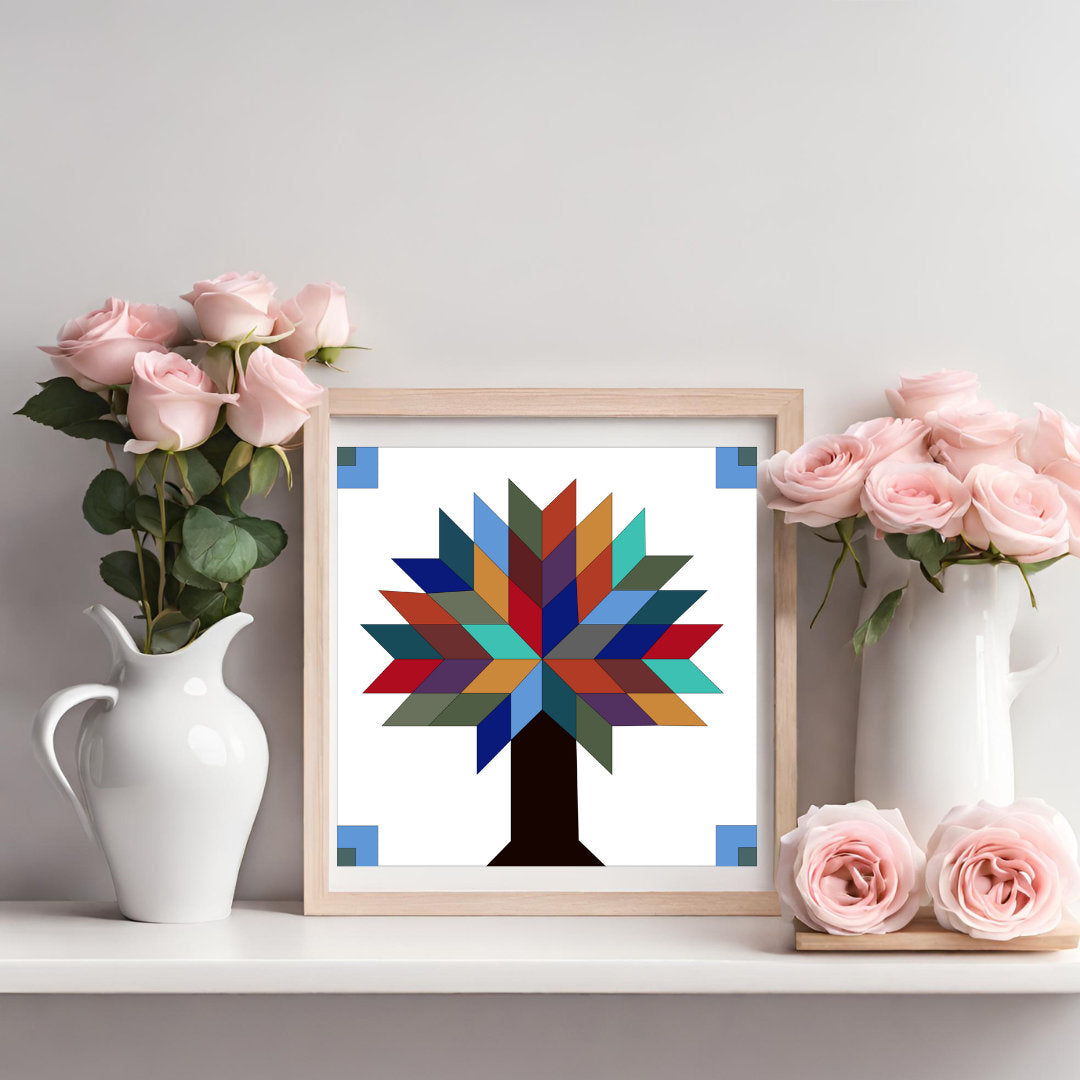 48x48" Tree of Life  Barn Quilt PDF Pattern, SVG Pattern, Wood quilt to paint for outdoors Bundle