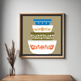 Vintage Bowls Barn Quilt PDF Pattern