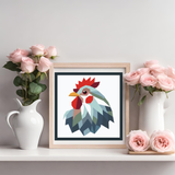 Chicka Barn Quilt Pattern – Modern Chicken Quilt Block Design (3 Sizes Included)