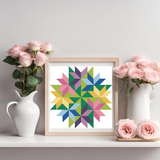 Spring Bouquet Quilt Block Barn Quilt - Digital Download, Floral DIY Wall Art Pattern, Spring Home Decor, Quilting Project, Instant PDF