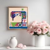 Sewing Machine Barn Quilt Pattern PDF, Quilter Gift, Patchwork Wall Art, Printable Quilt Block, Farmhouse Craft Decor