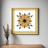 Golden Sunflower Barn Quilt Pattern - Digital Download | DIY Farmhouse Quilt Block | PDF Guide in 12x12", 24x24", & 48x48"