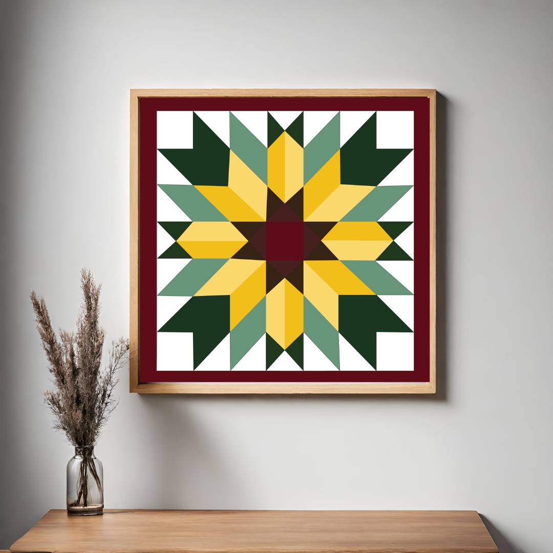 24x24" Large Sunflower barn Quilt PDF Pattern, SVG Pattern, Wood quilt to paint for outdoors Bundle, Barn quilt, wood painted barn quilt patterns