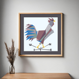 Wake Up Call Barn Quilt Pattern | Wonky Chicken on Weathervane | Farmhouse DIY | Digital Download | 12x12, 24x24, 48x48 PDF