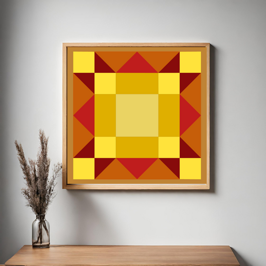 Sunset Barn Quilt PDF Pattern, SVG Pattern, Wood quilt to paint for outdoors Bundle