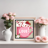 Love Mug Quilt Digital SVG PDF Pattern Bundle, Wood quilt to paint for outdoors, Barn quilt, wood painted barn quilt patterns