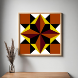 Farmer's Star Quilt Block Pattern - Digital Download PDF in 12x12, 24x24, and 48x48 Sizes for DIY Barn Quilt Decor