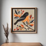 Modern American Robin Quilt Block Pattern - Digital Download PDF in 12x12, 24x24, and 48x48 Sizes for DIY Barn Quilt Decor