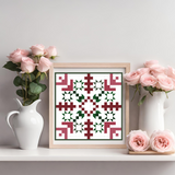 Falling Snowflake Quilt Block Barn Quilt - Digital Download, Winter DIY Wall Art Pattern, Holiday Home Decor, Quilting Project, Instant PDF