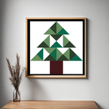 Christmas Tree Quilt Block Barn Quilt - Digital Download, Festive DIY Wall Art Pattern, Holiday Home Decor, Quilting Project, Instant PDF