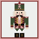Nutcracker Christmas barn quilt laser file digital download including AI, SVG, EPS, PDF and DXF formats for laser-cut wood signs, xTool, Glowforge, LightBurn, holiday crafts and small business Christmas projects.
