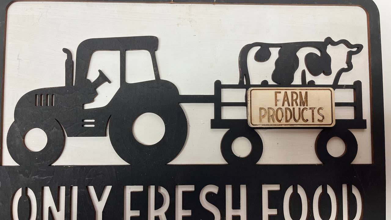 Only Fresh Food Wood Sign