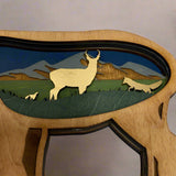 Hand-Painted 5-Layer Antelope/ Pronghorn Wood Décor - Shelf or Wall Display