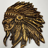 Hand-Painted 4-Layer Indian Chief Head Wood Décor