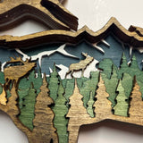 Hand-Painted 7-Layer Elk Wood Décor