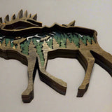 Hand-Painted 7-Layer Elk Wood Décor