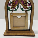 Rustic Wood Butterfly Picture Frame – 2.5"x2.5" Photo with Jute Hanger