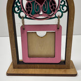 Rustic Wood Love Birds Picture Frame – 2.5"x2.5" Photo with Jute Hanger
