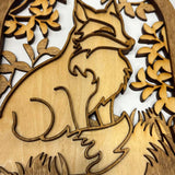 Rustic Fox Key Holder – Hand-Painted Wooden Wall Organizer with 6 Hooks for Keys, Leashes & Accessories
