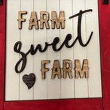 Rustic Barn Door "Farm Sweet Farm" Wooden Sign – Hand-Painted Farmhouse Wall Decor