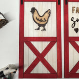Rustic Barn Door "Farm Sweet Farm" Wooden Sign – Hand-Painted Farmhouse Wall Decor