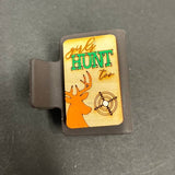 Small Hunting Hair Claw Clip – "Girls Hunt Too" with Deer & Target – Hand-Painted Wood