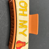 "On My Gourd" Hand-Painted Wooden Hair Claw Clip – Fall Autumn Hair Accessory