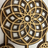 Handcrafted Layered Wooden Dream Catcher – 3D Boho Wall Decor, Rustic Feather Dreamcatcher