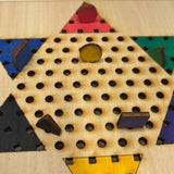 Hand-Painted Wooden Chinese Checkers Game – Foldable Box with Magnet Closure & Organza Bag