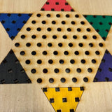 Hand-Painted Wooden Chinese Checkers Game – Foldable Box with Magnet Closure & Organza Bag