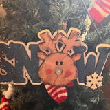 Rustic Glow Tealight Ornament Set – 4-Piece Wood Christmas Ornaments: LOVE, JOY, SNOW, NOEL – Handmade Holiday Tree Decor