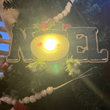 Rustic Glow Tealight Ornament Set – 4-Piece Wood Christmas Ornaments: LOVE, JOY, SNOW, NOEL – Handmade Holiday Tree Decor