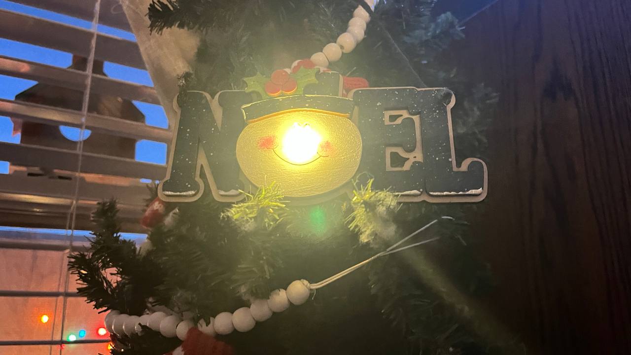 Rustic Glow Tealight Ornament Set – 4-Piece Wood Christmas Ornaments: LOVE, JOY, SNOW, NOEL – Handmade Holiday Tree Decor