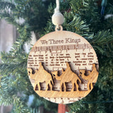 We Three Kings Ornament – Layered Wood Nativity Ornament – Christian Christmas Decor – Sheet Music Ornament – Religious Holiday Gift – 3.25” Round