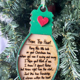 From the Heart Friendship Christmas Ornament – Laser Engraved Poem Bulb – 5" Tall Wooden Gift for Friends – Rustic Holiday Keepsake