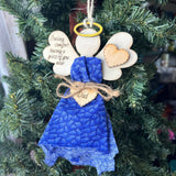Personalized Memorial Angel Ornament – DIY Clothing Keepsake Ornament for Loss of Loved One | Custom Remembrance Gift with Fabric from Loved One’s Shirt