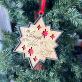 Cardinal Memorial Christmas Ornament – "I Am Always With You" Star | Wood Holiday Ornament with Red Inlay | Sympathy Tree Decoration | Remembrance Gift