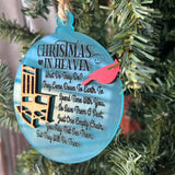 Christmas in Heaven Memorial Ornament – Acrylic Cardinal Ornament with Rocking Chair | 3.25" Sympathy Christmas Gift for Loved Ones Passed
