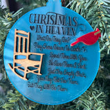 Christmas in Heaven Memorial Ornament – Acrylic Cardinal Ornament with Rocking Chair | 3.25" Sympathy Christmas Gift for Loved Ones Passed
