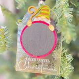 Christmas Countdown Gnome Ornament – Clear Acrylic Days Until Christmas Chalkboard – 5" Tall Holiday Gnome Tree Decoration
