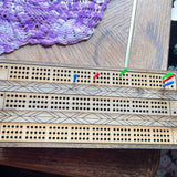 Handcrafted Wooden Cribbage Board with Storage – Pegs & Cards Included – Rustic Nesting-Lid Design (10.5"x4.5")